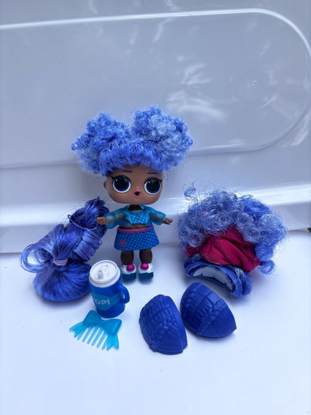 LOL Surprise Jelly Jam doll #Hairvibes blue hair pieces lot